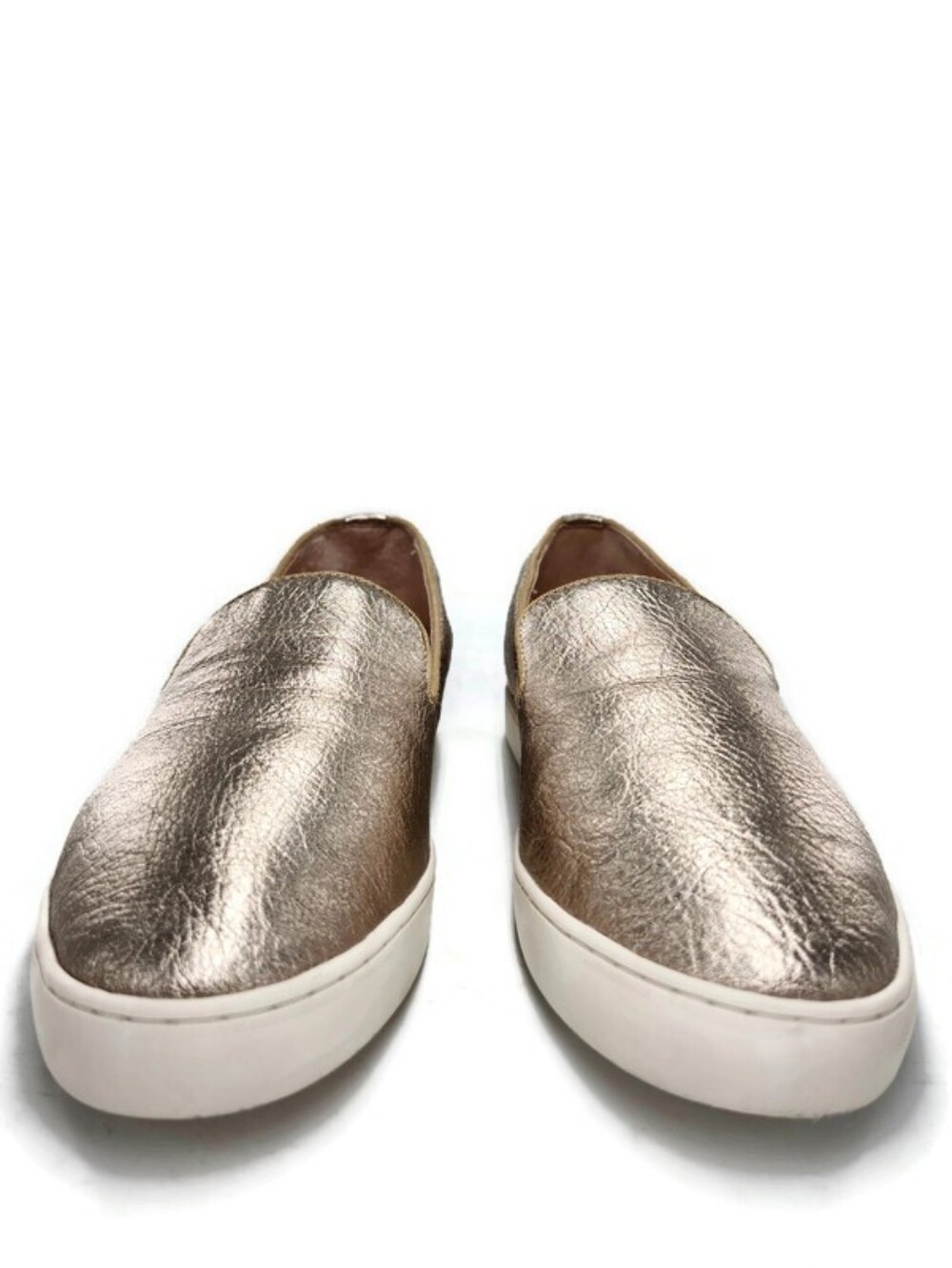 Birdies The Swift Metallic Gold Leather Slip-On No-Lace Loafer Style Sneakers - Picture 3 of 11